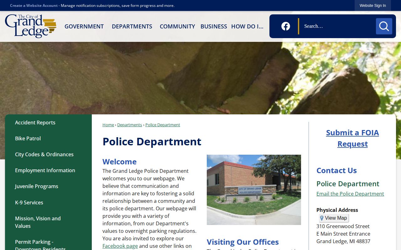 Grand Ledge Police Department official page